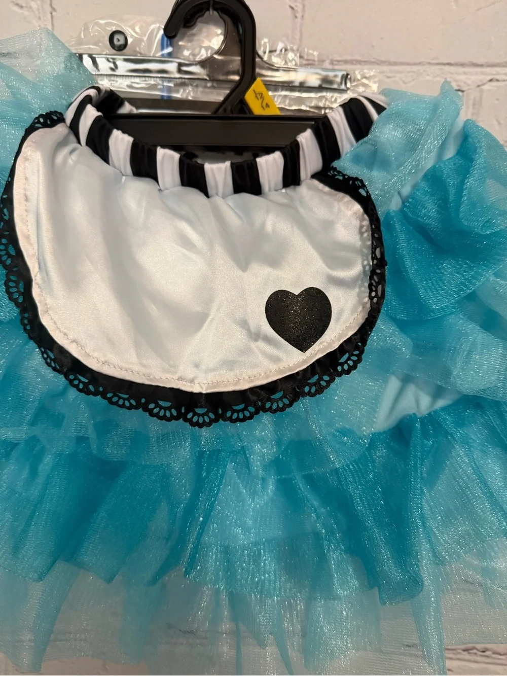Amscan storybook dark Alice Blue Layered Tutu White Apron Detail Halloween OS